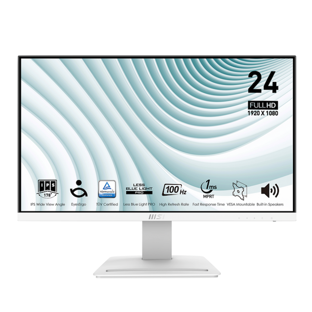 ECRAN MSI PRO  24"  PM243X 100HZ 1MS IPS  WHITE 2X SPECAKERS